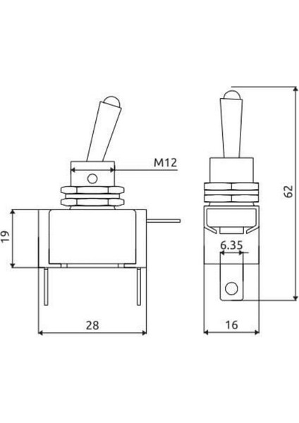ÇIT-ÇIT ANAHTAR 2 UÇLU IŞIKLI METAL (ON-OFF) fiyatları