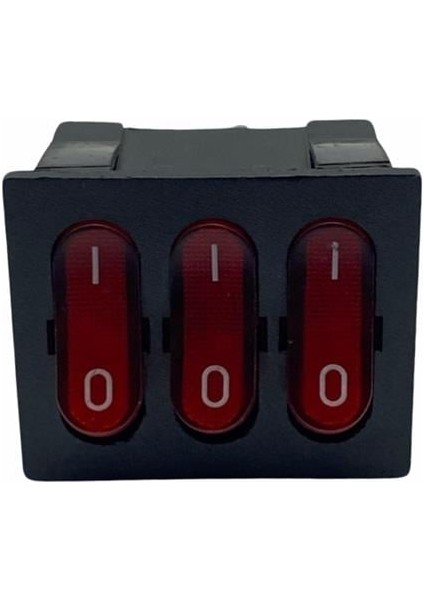 Tuşlu Anahtar 3'lü Işıklı Kare Tip (On-Off) (9 Fiş) fiyatları