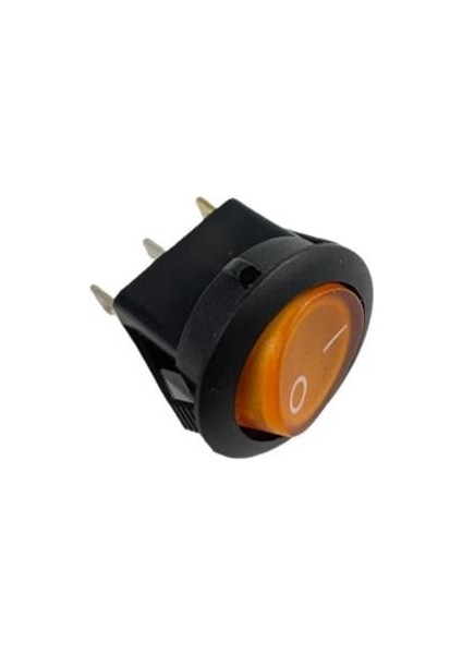 Tuşlu Anahtar LED Işıklı (20 Mm) (Yuvarlak) Sarı