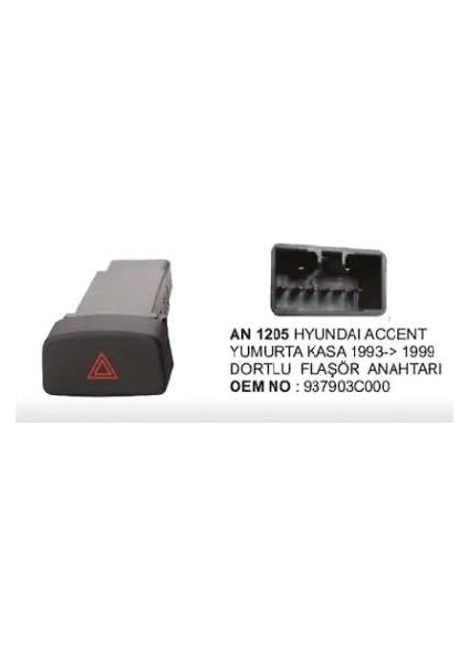 Flaşör Anahtarı Hyundaı Accent Era 1993