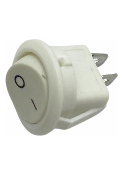 Tuşlu Anahtar Yuvarlak (20 Mm) (2 Fiş) (On-Off) Beyaz