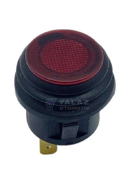 12V Buton Pls (Kalıcı) (On/off) (3 Fişli) (20 Mm) (Körüklü) Kırmızı
