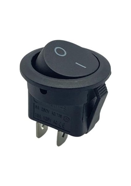 Tuşlu Anahtar Yuvarlak (20 Mm) (2 Fiş) (On-Off)