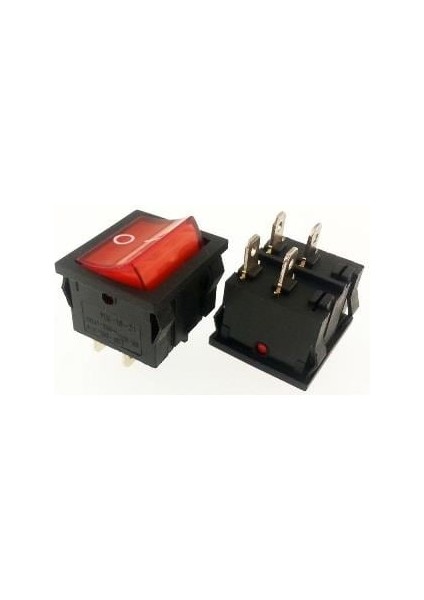 Tuşlu Anahtar Işıklı Kare (Orta Boy) (4 Fiş) (On/off)