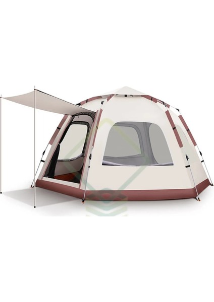 6 Kişilik Otomatik Tenteli Kamp Çadırı Sineklikli Çift Kapı Altıgen Kolay Kurulum Çadır 280x240x158 fırsatları