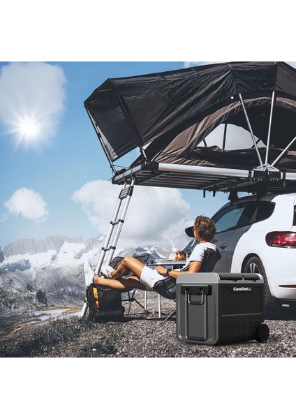 Clk65w 12/24volt 220volt 65 Litre Çift Bölmeli Tekerlekli Outdoor Kompresörlü Oto Buzdolabı/Dondurucu