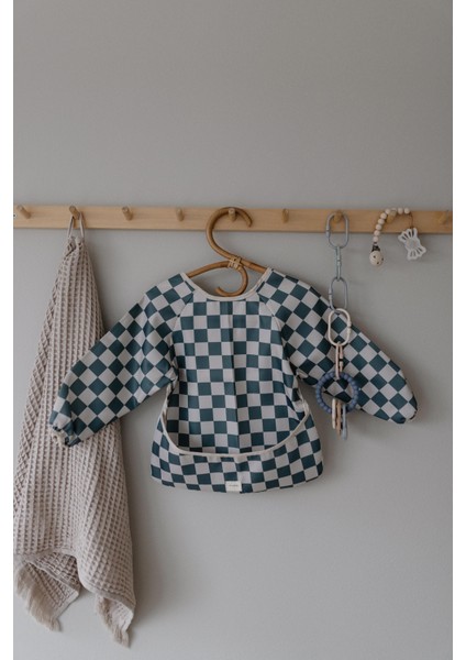 Uzun Kollu Önlük - Olive Check modelleri