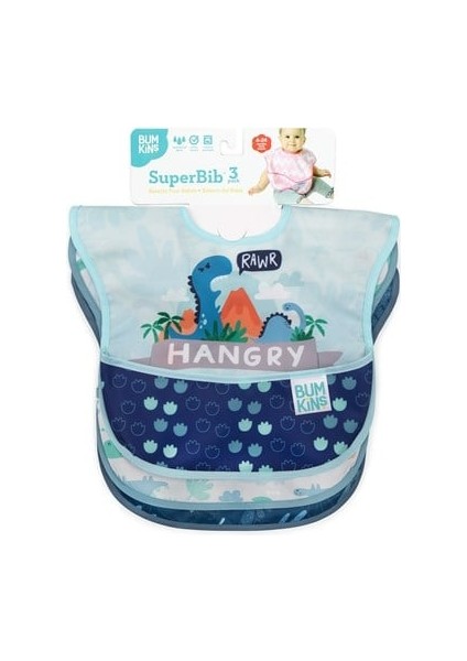 Superbib Önlük 3'lü Paket - Hangry, Dinosaurs, Blue Tropic fiyatları