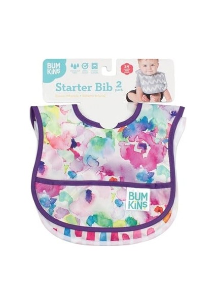 Başlangıç Önlüğü (3-9 Ay) 2li Paket - Watercolor & Brush Strokes