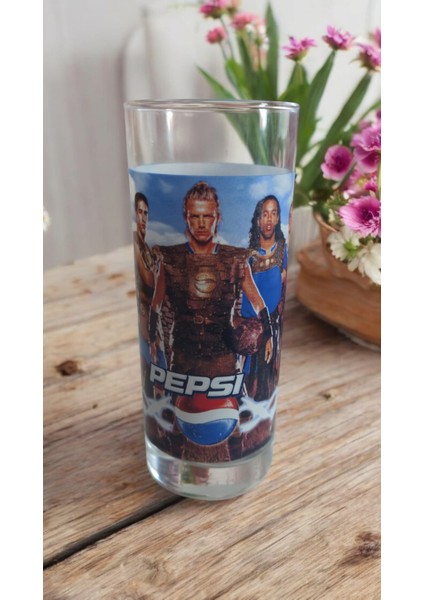 Vintage Pepsi Dünya Futbol Yıldızları Temalı Cam Bardak