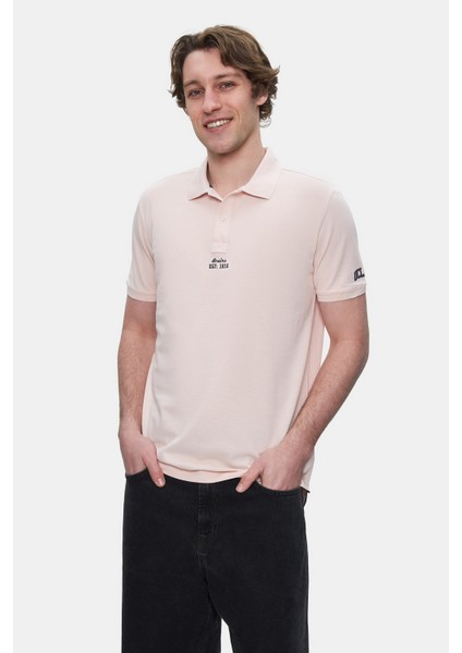 Quınton Lacivert Polo Yaka Nakışlı Standard Fit Erkek Tshirt