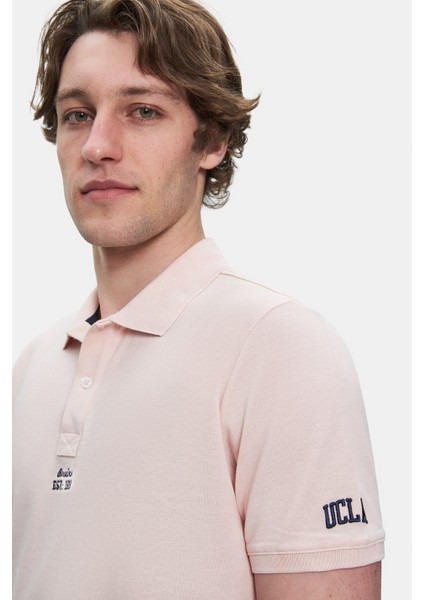 Quınton Lacivert Polo Yaka Nakışlı Standard Fit Erkek Tshirt