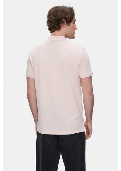 Quınton Lacivert Polo Yaka Nakışlı Standard Fit Erkek Tshirt