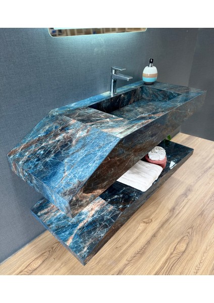 Porselen Banyo Lavabosu - Turkuaz L12