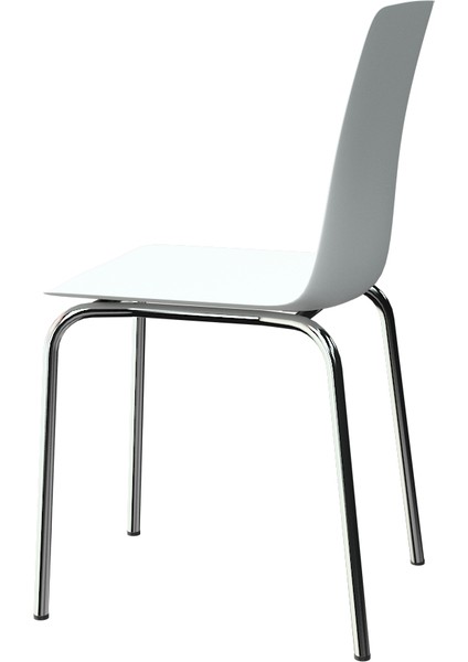 Casella Dalmi Krom Metal Ayak Plastik Beyaz Sandalye Mutfak Salon Çalışma Sandalyesi 1 Adet Beyaz modelleri