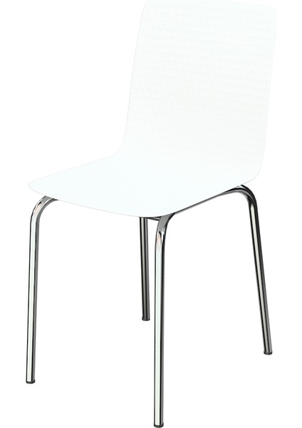 Casella Dalmi Krom Metal Ayak Plastik Beyaz Sandalye Mutfak Salon Çalışma Sandalyesi 1 Adet Beyaz fırsatları