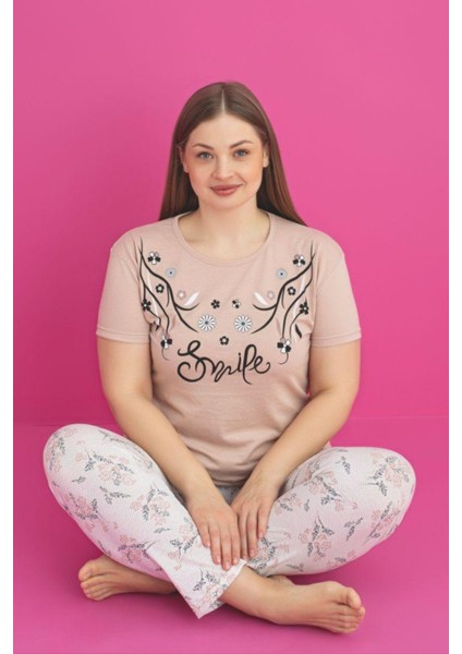 X-Dreamy Büyük Beden Pamuklu Çiçekli Kısa Kollu Pijama Takımı fiyatları