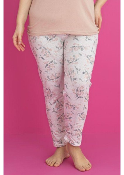 X-Dreamy Büyük Beden Pamuklu Çiçekli Kısa Kollu Pijama Takımı fırsatları