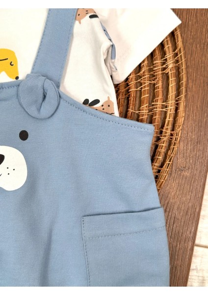 Slopet Tulum Kulaklı Çıtçıtlı Badili Cep Detaylı Erkek Bebek Takım