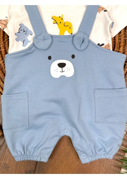 Slopet Tulum Kulaklı Çıtçıtlı Badili Cep Detaylı Erkek Bebek Takım