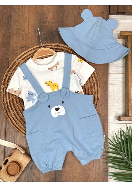 Slopet Tulum Kulaklı Çıtçıtlı Badili Cep Detaylı Erkek Bebek Takım