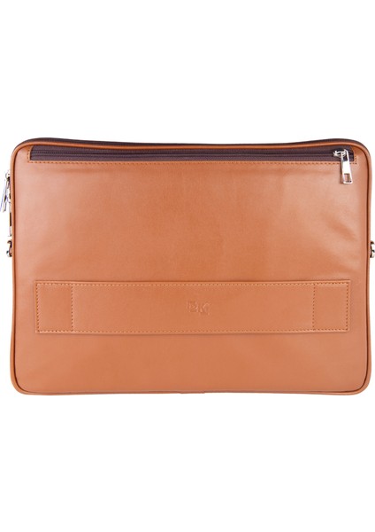 S.Deri Laptop Çantası,Tablet Çantası,13.3'' Inç,n,Omuz ve Valiz Askılı,Aksesuar ve Evrak Cepli,24*34*2 cm.,Taba