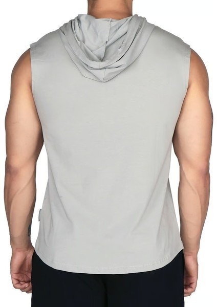 Training Kapüşonlu Kolsuz T-Shirt Gri