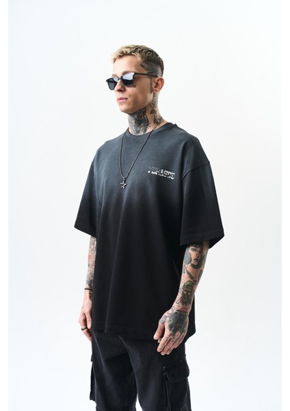 Erkek Pegasus Baskılı Oversize T-Shirt Siyah fiyatları