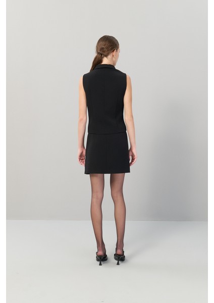 V Yaka Düğmeli Yelek Siyah K2517017_001 fiyatları