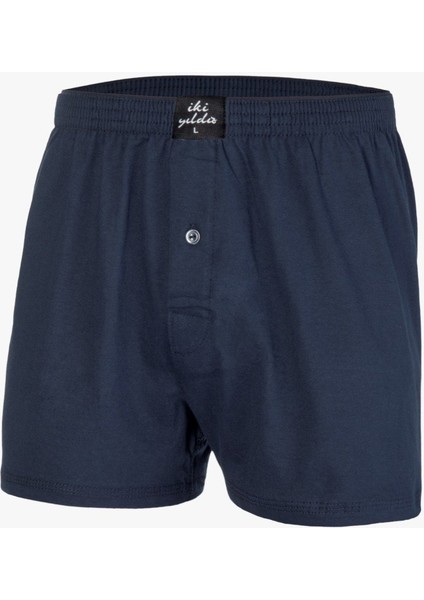Erkek Siyah %100 Pamuk Penye Boxer