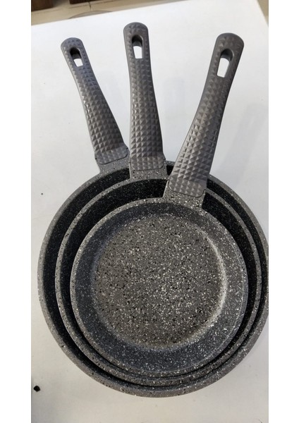 3737 3lü Döküm Tava 20 24 28CM TAVA