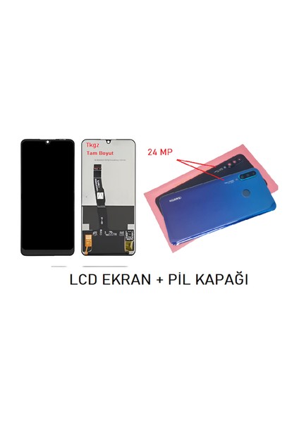 Huawei Uyumlu P30 Lite LCD Ekran + Arka Kapak 24 MP SİYAH