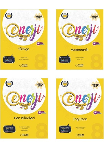 8. Sınıf Enerji Türkçe Matematik Fen Bilimleri Ingilizce Soru Kitabı (4 Kitap) Yeni