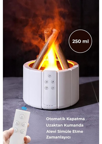 Kamp Ateşi Görünümlü Uzaktan Kumandalı Buhar Makinesi 250ML