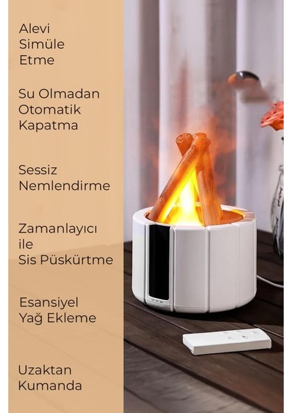 Kamp Ateşi Görünümlü Uzaktan Kumandalı Buhar Makinesi 250ML