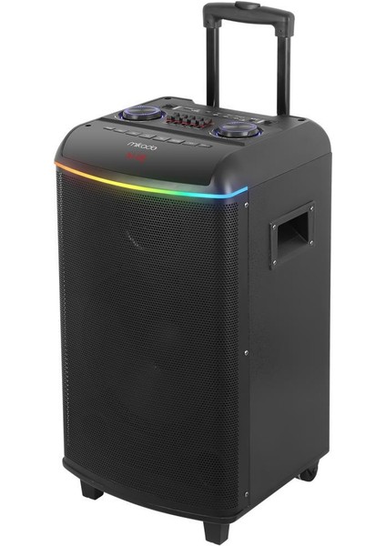MD-90BT Bykalite Boomer 80W 2 Adet Uhf Mikrofonlu Usb+Tf+Aux+ Bluetooth Destekli Siyah Profesyonel Ses Sistemi