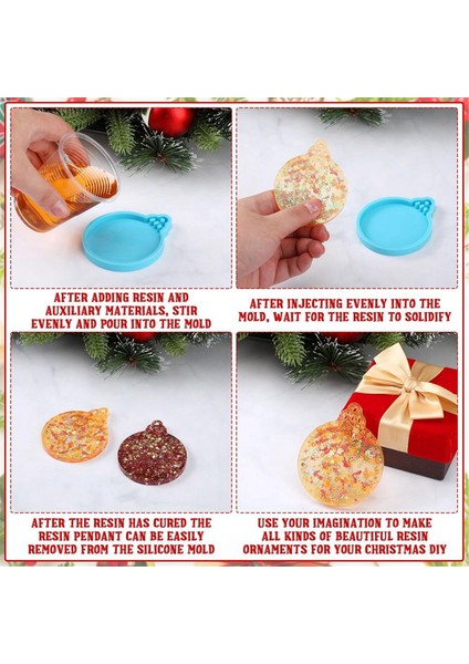 24 Parça Reçine Kalıpları 2 Stil Halatlı Noel Süsü Kalıbı Mavi (Yurt Dışından)