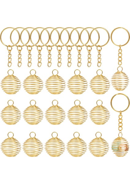30 Adet Taş Tutucu Charm Spiral Kafes Boncuklar Takı Yapımı Charms Için (Yurt Dışından)