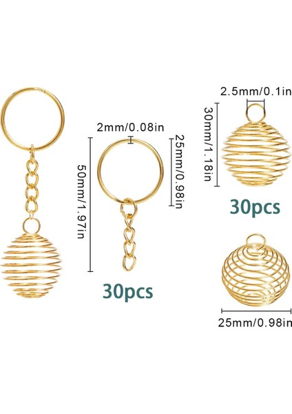 30 Adet Taş Tutucu Charm Spiral Kafes Boncuklar Takı Yapımı Charms Için (Yurt Dışından)