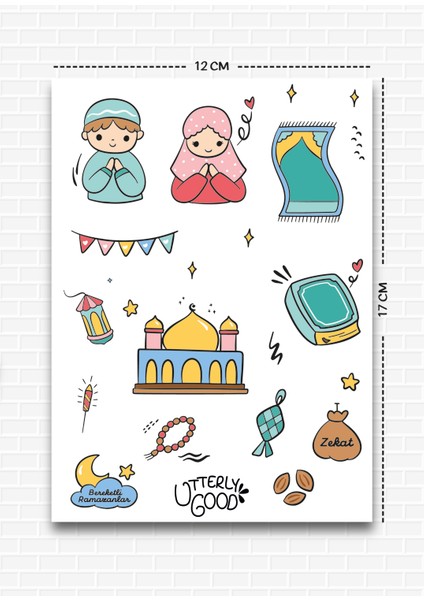Ramazan Temalı 5'li Sticker Seti | Bullet Journal | Notebook | Ajanda | Scrapbook Için Uygun Set