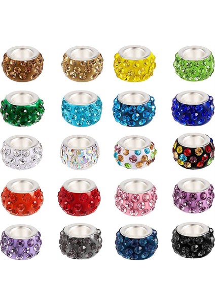 120 Adet Büyük Delik Boncuklar Yapay Elmas Boncuk Yapımı 12MM Kristal Charm (Yurt Dışından)