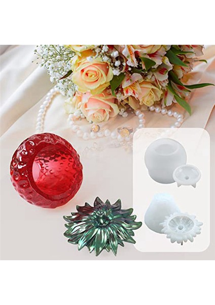 Kavanoz Reçine Kalıpları Silikon Kapaklı Çilek Kavanoz Reçine Kalıpları (Yurt Dışından)