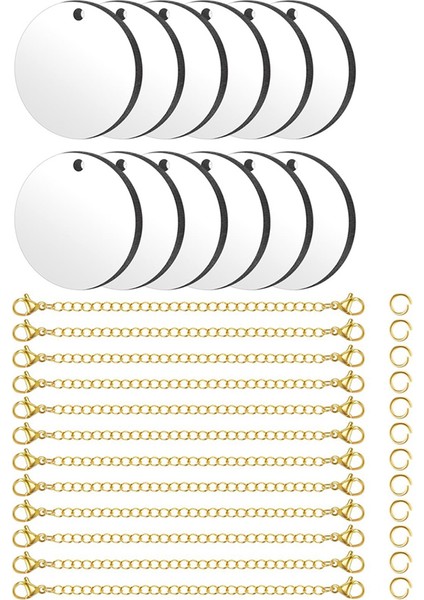 12 Set Süblimasyon Charm Isim Kimlik Charm Altın (Yurt Dışından)