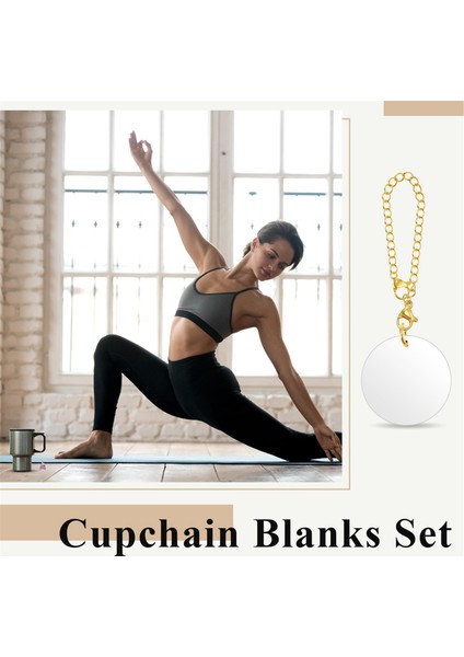 12 Set Süblimasyon Charm Isim Kimlik Charm Altın (Yurt Dışından)