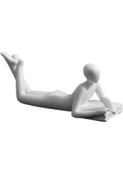 Heykel Modern Sanat Süsleme Ev Ofis Dekor El Sanatları Beyaz A (Yurt Dışından)