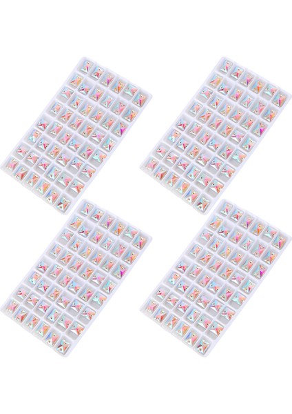 Kare Dikili Taş Kristal Berrak Giysi Dikimi Cam Boncuklar 8X10MM (Yurt Dışından)