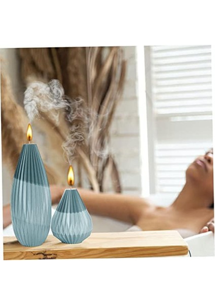 Silikon Mum Kalıpları Dıy 3D Geometrik Armut Şişe Şekilli Kalıp 2 Adet (Yurt Dışından)