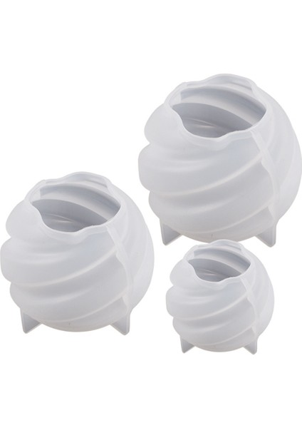 3 Adet Dönen Top Mum Kalıbı Spiral Oymalı Aromaterapi Mum Kalıbı (Yurt Dışından)