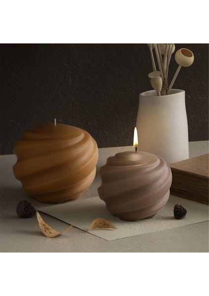 3 Adet Dönen Top Mum Kalıbı Spiral Oymalı Aromaterapi Mum Kalıbı (Yurt Dışından)