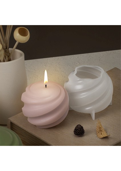 3 Adet Dönen Top Mum Kalıbı Spiral Oymalı Aromaterapi Mum Kalıbı (Yurt Dışından)